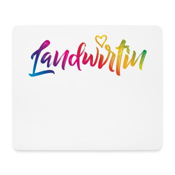 Landwirtin herz bunt - Mousepad (Querformat) - Weiß - Vorne