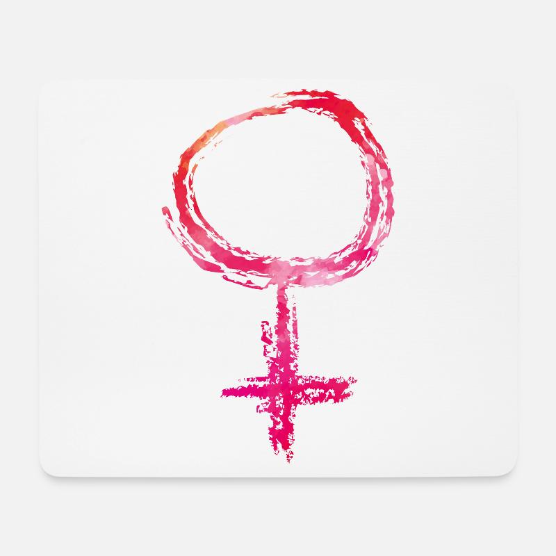 Girl Weiblich Symbol Bunt - Mousepad (Querformat) - Weiß