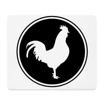 rooster silhouette circle - Mouse Pad (horizontal) - white - Front