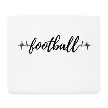 Battement de coeur de football - Tapis de souris (format paysage) - blanc - Devant