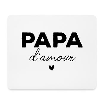 Papa d'amour idée cadeau fête des pères original - Tapis de souris (format paysage) - blanc - Devant