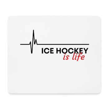 Le hockey sur glace, c’est la vie - Tapis de souris (format paysage) - blanc - Devant