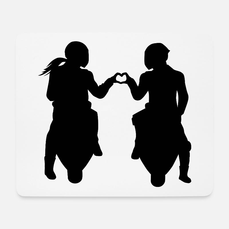 Bikercouple Paar Pärchen Motorrad Supersportler - Mousepad (Querformat) - Weiß