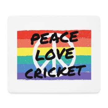 Frieden. Liebe. Kricket - Mousepad (Querformat) - Weiß - Vorne