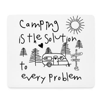Camping is the solution to every problem Wohnmobil - Mousepad (Querformat) - Weiß - Vorne