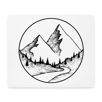 rundes Berglogo, Bergdesign - Mousepad (Querformat) - Weiß - Vorne