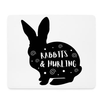Rabbits & Hurling - Mouse Pad (horizontal) - white - Front