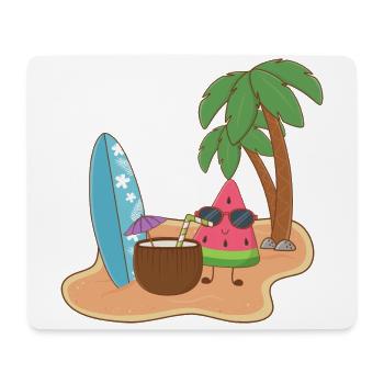 Mel Melone auf der Insel Sommer Melone - Mousepad (Querformat) - Weiß - Vorne