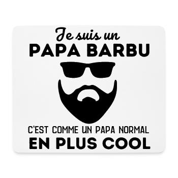 Papa barbu cool cadeau fête des pères avec barbe - Tapis de souris (format paysage) - blanc - Devant
