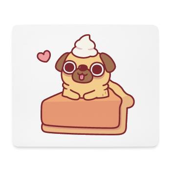 Cute Pug In Pumpkin Pie Funny - Mouse Pad (horizontal) - white - Front
