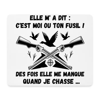 Chasse humour chasseur cadeau drôle homme - Tapis de souris (format paysage) - blanc - Devant