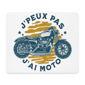 J'peux pas j' ai moto humour motard cadeau - Tapis de souris (format paysage) - blanc - Devant