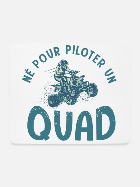 Quad né pour quad atv quad quad - Tapis de souris (format paysage) - blanc