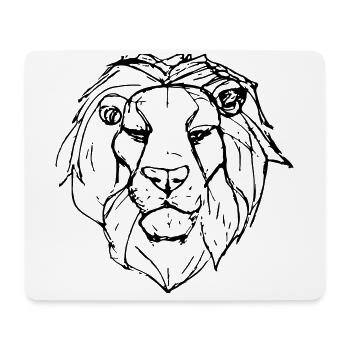 Sketch Lion's Head Gift - Mouse Pad (horizontal) - white - Front