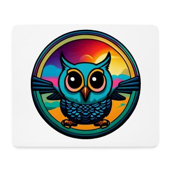 Cute Owl Circle - Mouse Pad (horizontal) - white - Front