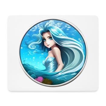 Meerjungsfrau Wasserweib Nixe - Mousepad (Querformat) - Weiß - Vorne