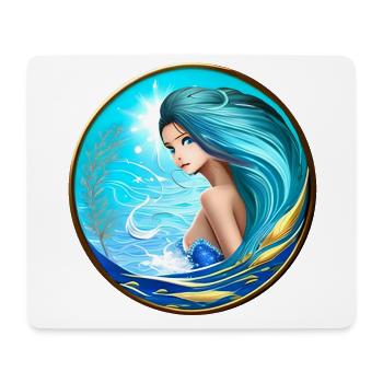 Sirène femme aux cheveux bleus bleu turquoise - Tapis de souris (format paysage) - blanc - Devant
