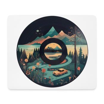 camping Wohnwagen in Berglandschaft mit - Mousepad (Querformat) - Weiß - Vorne