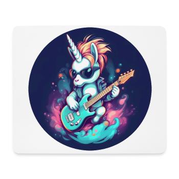 Coole Einhorn-Gitarren-Rocker - Mousepad (Querformat) - Weiß - Vorne