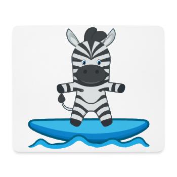 Zebra surfing - Mouse Pad (horizontal) - white - Front