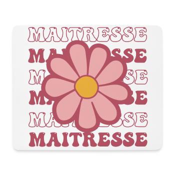Maitresse motif floral marguerite pour maîtresse - Tapis de souris (format paysage) - blanc - Devant