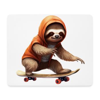 Skateboard Sloth, Cool Sports Design pour - Tapis de souris (format paysage) - blanc - Devant