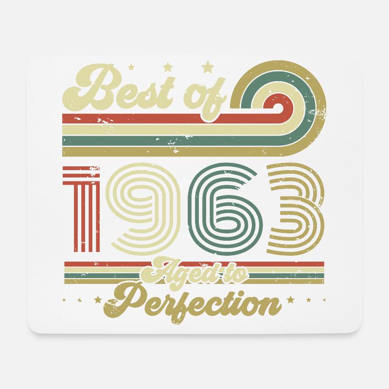 1963 Jahrgang geboren Geburtstag Retro Geschenk - Mousepad (Querformat) - Weiß