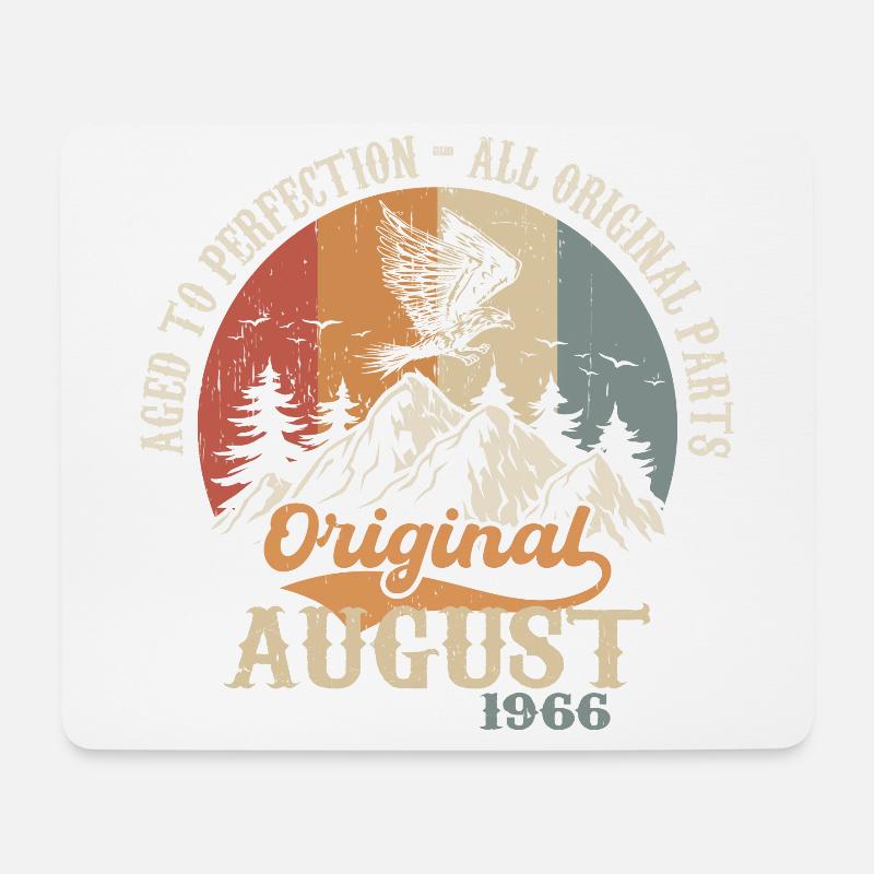 August 1966 Vintage Retro Geburtstag Geschenk 1966 - Mousepad (Querformat) - Weiß