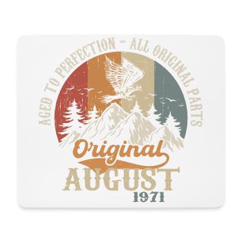 Août 1971 Vintage Retro Cadeau d’anniversaire 1971 - Tapis de souris (format paysage) - blanc - Devant