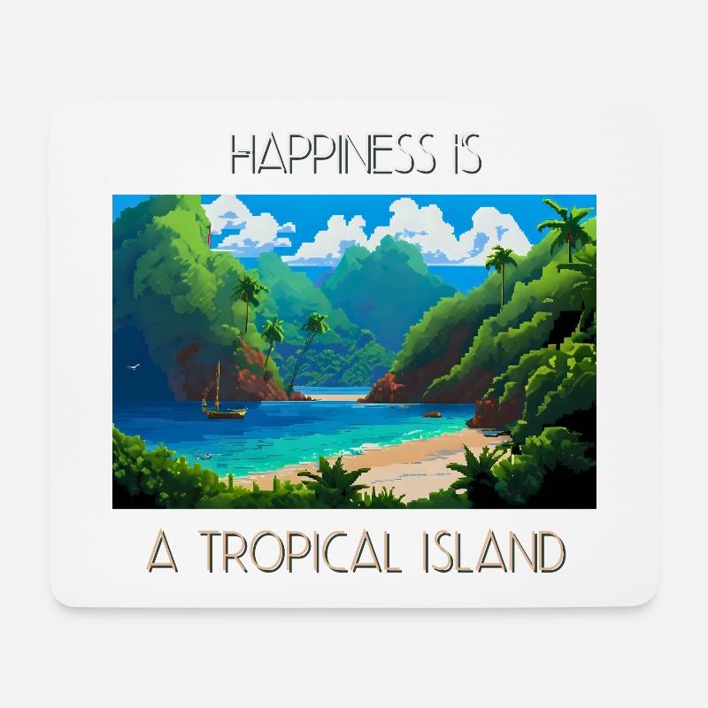 Das Glück ist eine tropische Insel - Mousepad (Querformat) - Weiß
