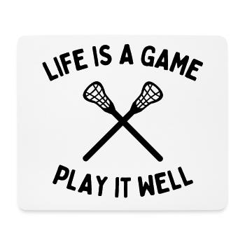 Lacrosse: Das Leben ist ein Spiel, das man gut spielt - Mousepad (Querformat) - Weiß - Vorne