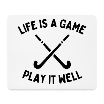 Eishockey: Das Leben ist ein Spiel. Spielen Sie es gut - Mousepad (Querformat) - Weiß - Vorne