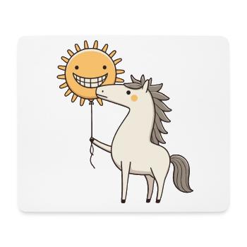 Strahlendes Pferd & Lächelnde Sonne - Mousepad (Querformat) - Weiß - Vorne