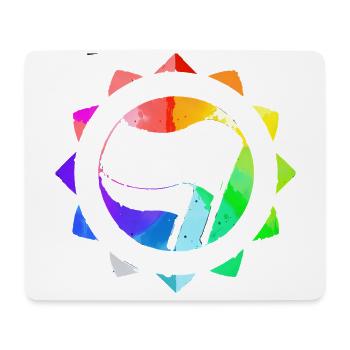 RAINBOW COLORFUL ANTI-FASCIST - Mouse Pad (horizontal) - white - Front
