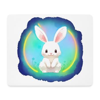 Lapin, lapin de Pâques, lapin blanc, lapin - Tapis de souris (format paysage) - blanc - Devant