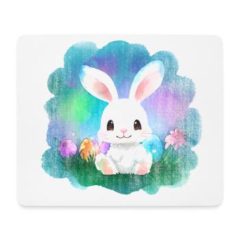 Osterhase Hase Ostereier Eier - Mousepad (Querformat) - Weiß - Vorne