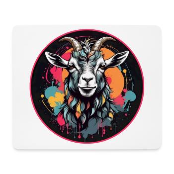 Buntes Ziegenportrait Ziegenbock - Mousepad (Querformat) - Weiß - Vorne