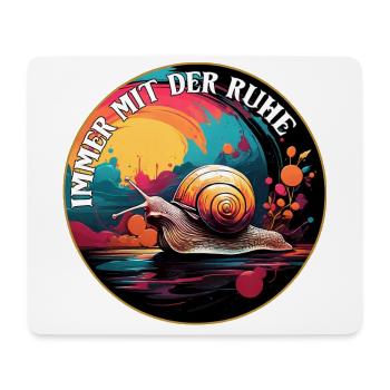 Escargot dans un cercle coloré toujours avec le calme - Tapis de souris (format paysage) - blanc - Devant