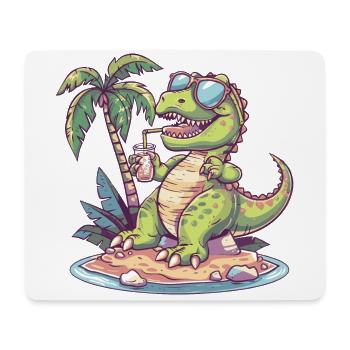 Dinosaure T-Rex Palmier de l’île - Tapis de souris (format paysage) - blanc - Devant