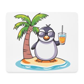 Penguin Summer Beach Vacation - Mouse Pad (horizontal) - white - Front