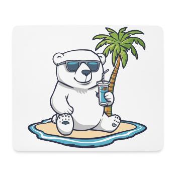Eisbär Sommer Strand Urlaub - Mousepad (Querformat) - Weiß - Vorne
