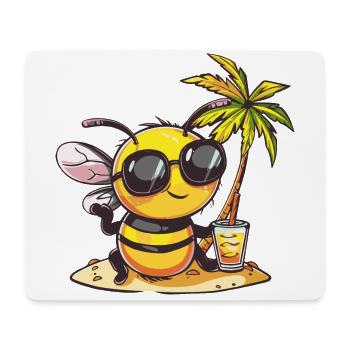 Bee Summer Beach Vacation - Mouse Pad (horizontal) - white - Front