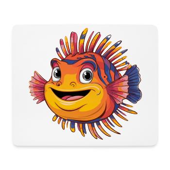 Bunter lachender Rotfeuerfisch Korallenfisch - Mousepad (Querformat) - Weiß - Vorne