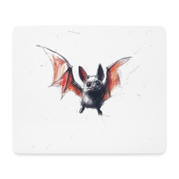 Cute Bat - Hand Drawn Flying Bat Sketch Shirt - Mouse Pad (horizontal) - white - Front
