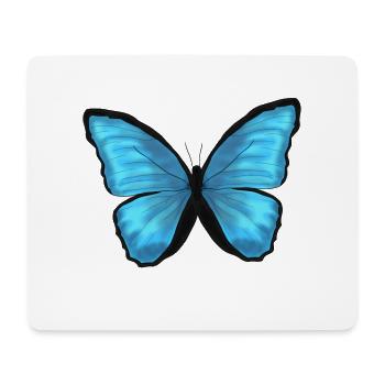 Papillon Papillon Animal Bleu - Tapis de souris (format paysage) - blanc - Devant