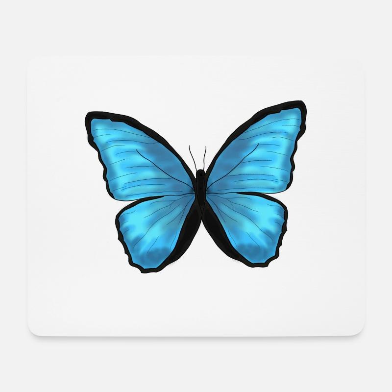 Schmetterling Butterfly Tier Blau - Mousepad (Querformat) - Weiß