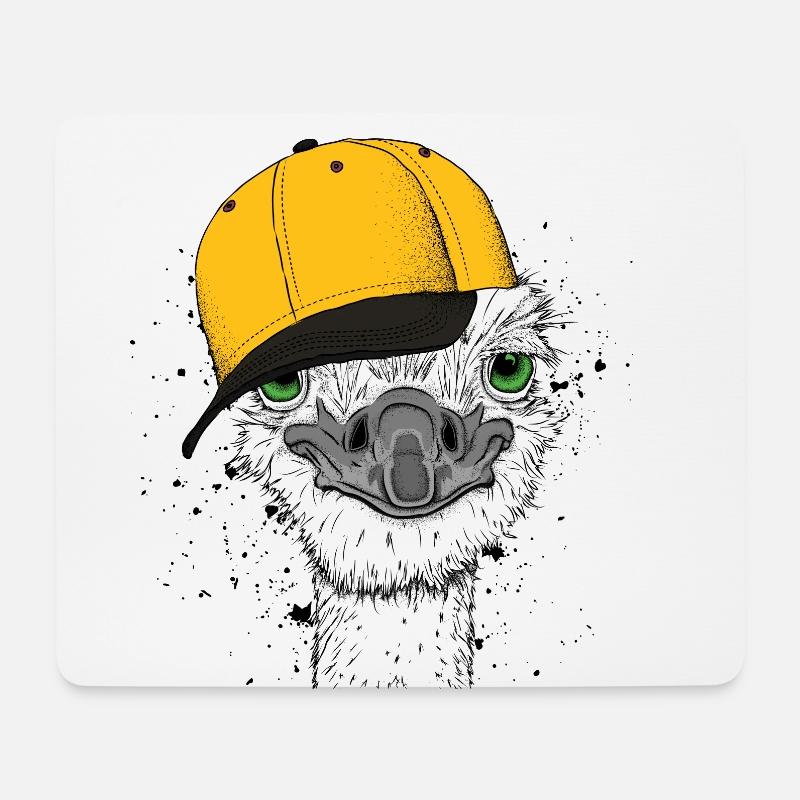 Knuffiger Strauß - Was guckst du? - Mousepad (Querformat) - Weiß