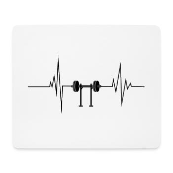 Heartbeat Line weight bench / barbell fitness - Mouse Pad (horizontal) - white - Front