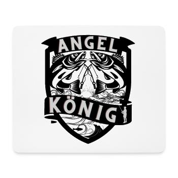 Angel König Angeln Angler Wappen Zander Angelrute - Mousepad (Querformat) - Weiß - Vorne