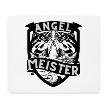 Angel Meiste Angeln Angler Wappen Zander Angelrute - Mousepad (Querformat) - Weiß - Vorne